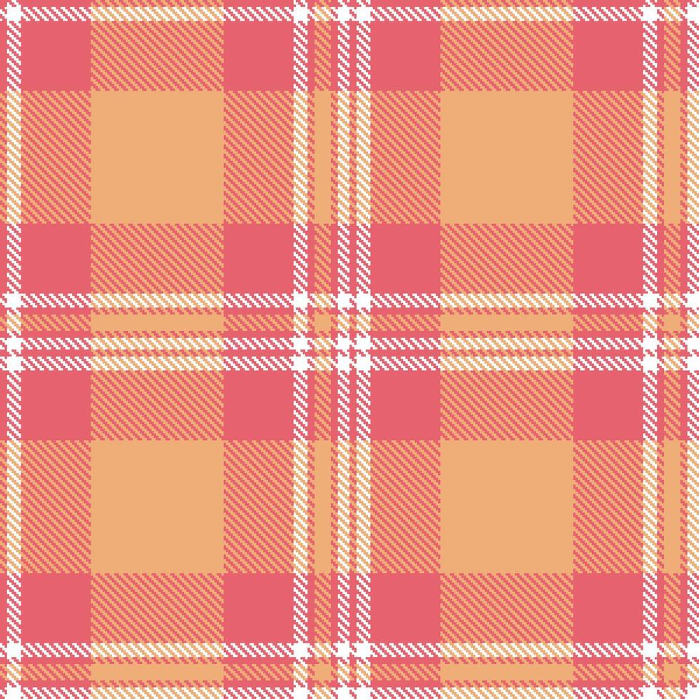 Pale Salmon Pink and Dusty White Seamless Tartan Textile Design vector
