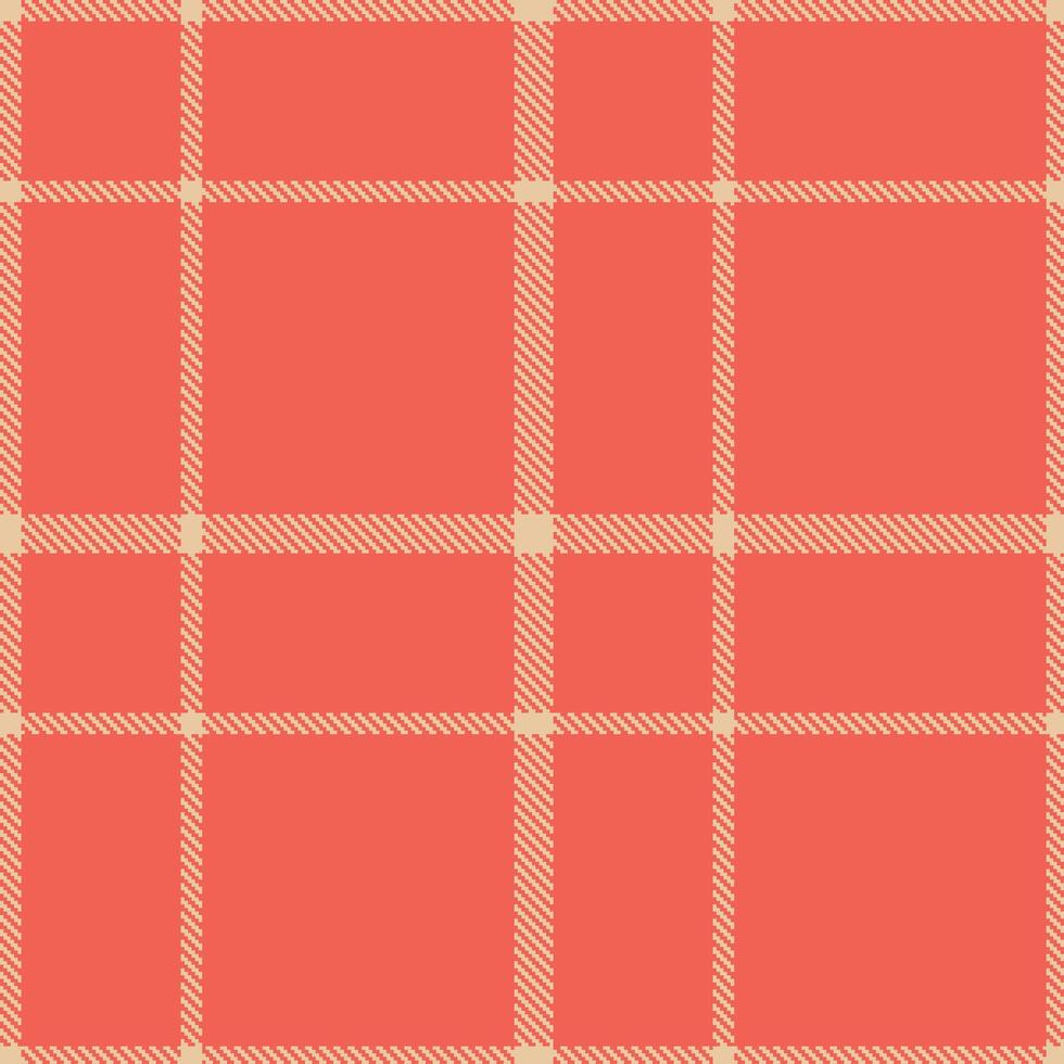 Bright Light Peach and Metallic Coral Seamless Tartan Textile Design vector
