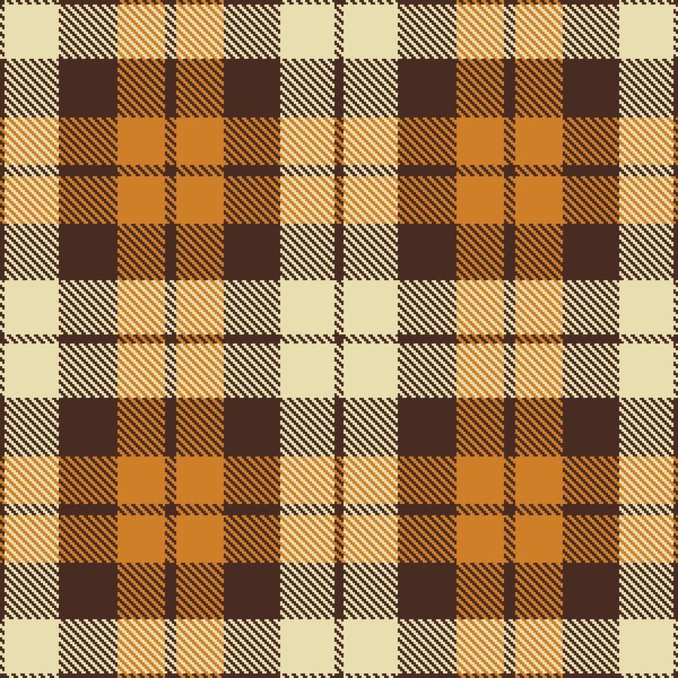 Rich Chocolate Seamless Tartan with Dark Beige accents Textile Design vector
