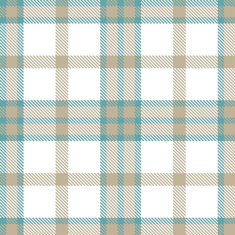 Light Sea and Deep Putty Seamless Tartan Textile Design vector