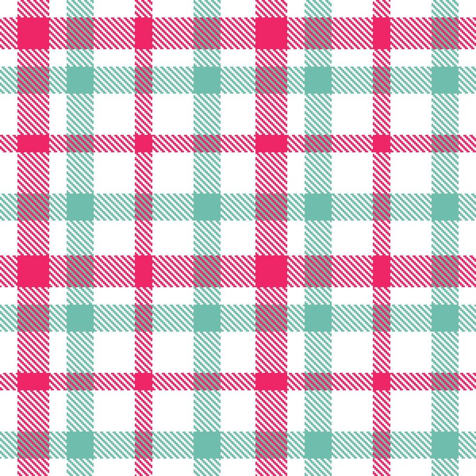 Iridescent White Seamless Tartan with Neon Red Pink accents Textile Design vector