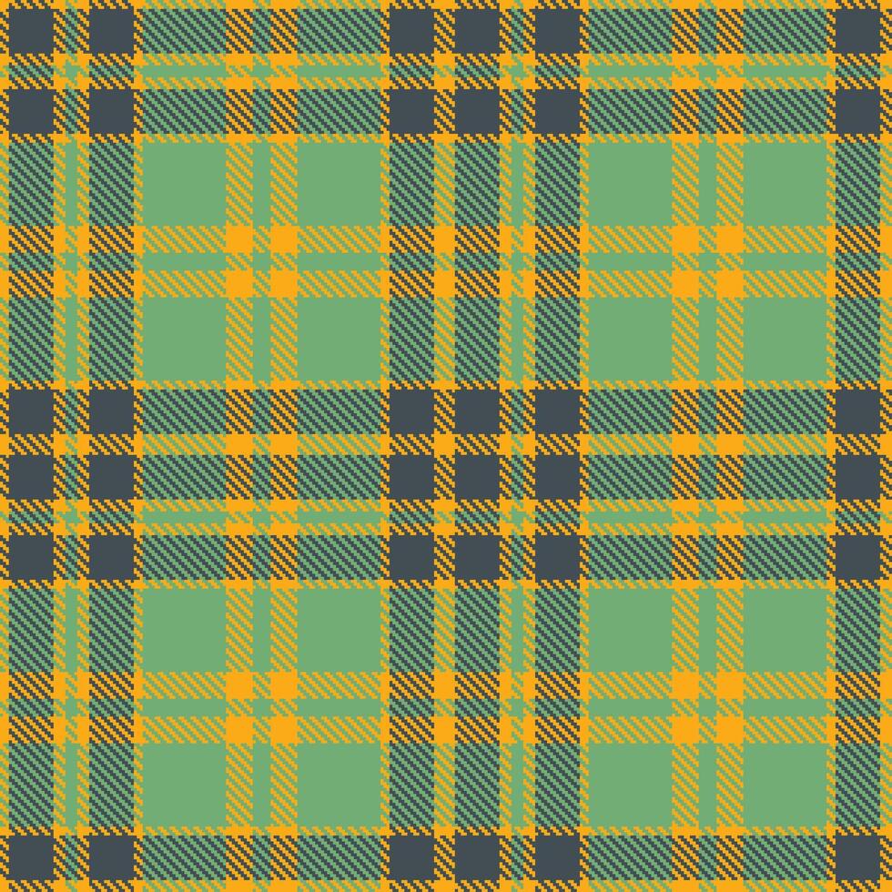 Dark Yellowish Orange and Smoky Dusty Green Seamless Tartan Textile Design vector