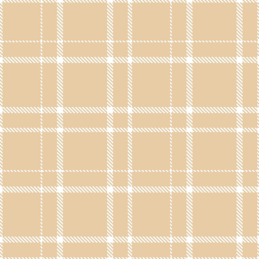 Warm White and Pastel Light Peach Seamless Tartan Textile Design vector
