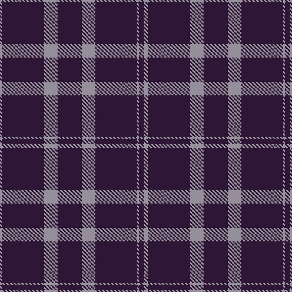 Metallic Grey Seamless Tartan with Pastel Very Dark Purple accents Textile Design vector