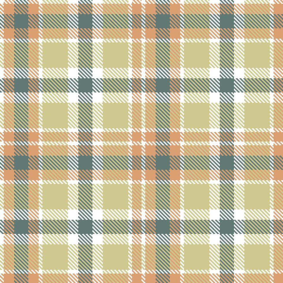 Rich White Seamless Tartan with Rich Fawn accents Textile Design vector