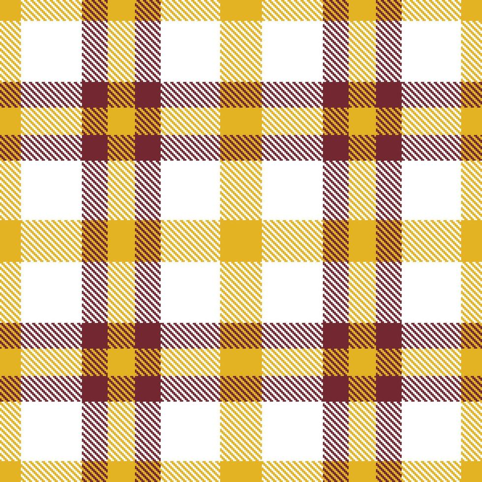 Vivid Gold and Vivid White Seamless Tartan Textile Design vector