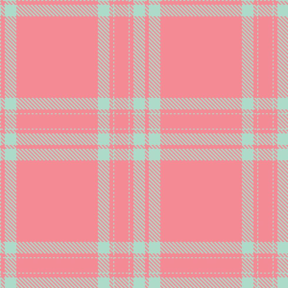 Light Pale Aqua and Neon Blush Pink Seamless Tartan Textile Design vector