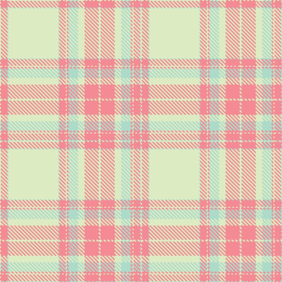 Rich Eggshell and Iridescent Blush Pink Seamless Tartan Textile Design vector