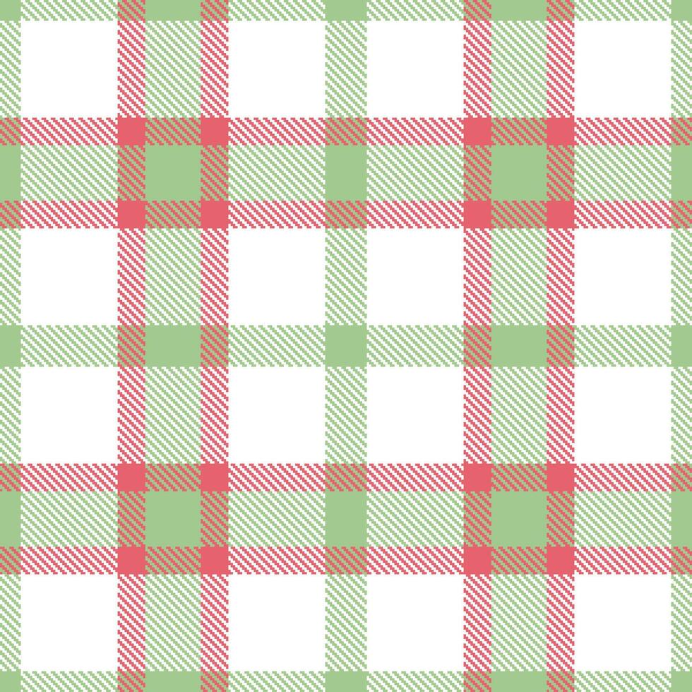 Dark Lichen Seamless Tartan with Warm White accents Textile Design vector