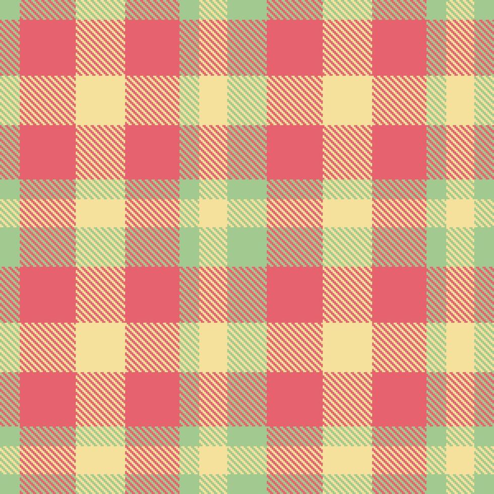 Smoky Lichen Seamless Tartan with Rich Salmon Pink accents Textile Design vector