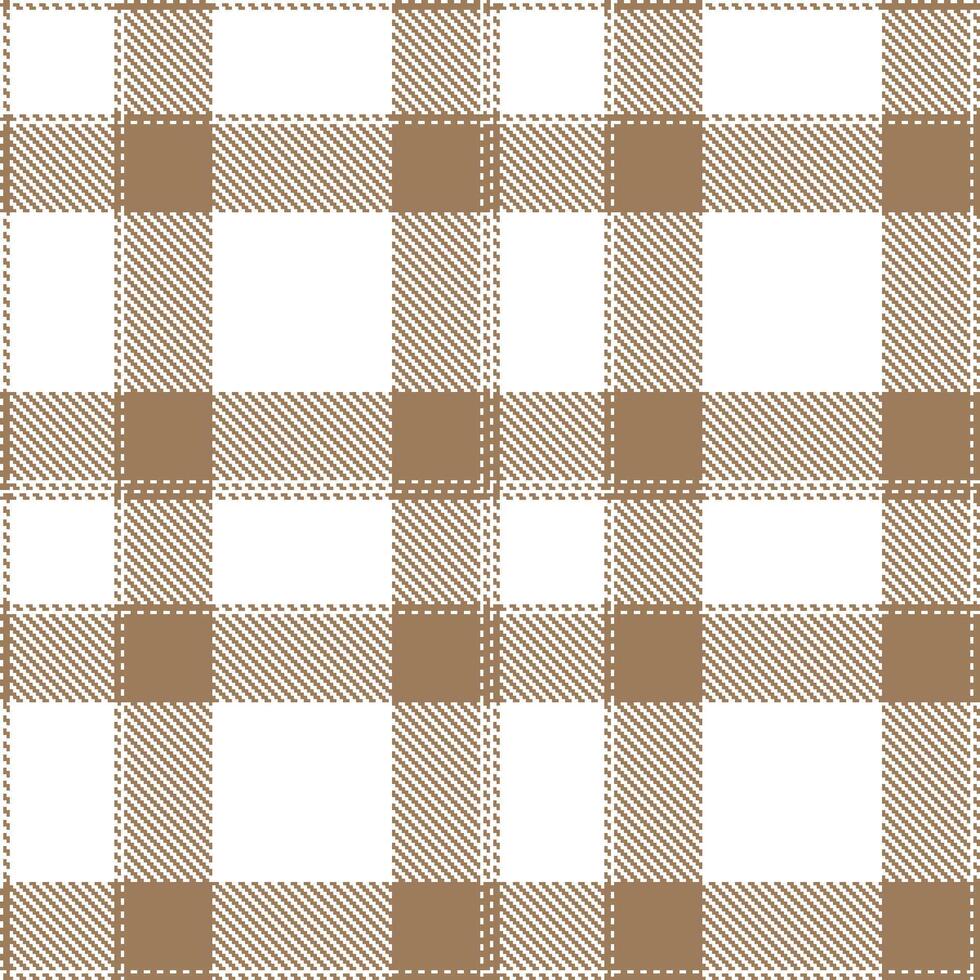 Metallic White Seamless Tartan with Dusty Mocha accents Textile Design vector