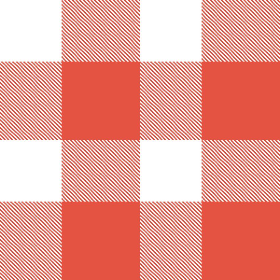Warm White and Deep Coral Seamless Tartan Textile Design vector