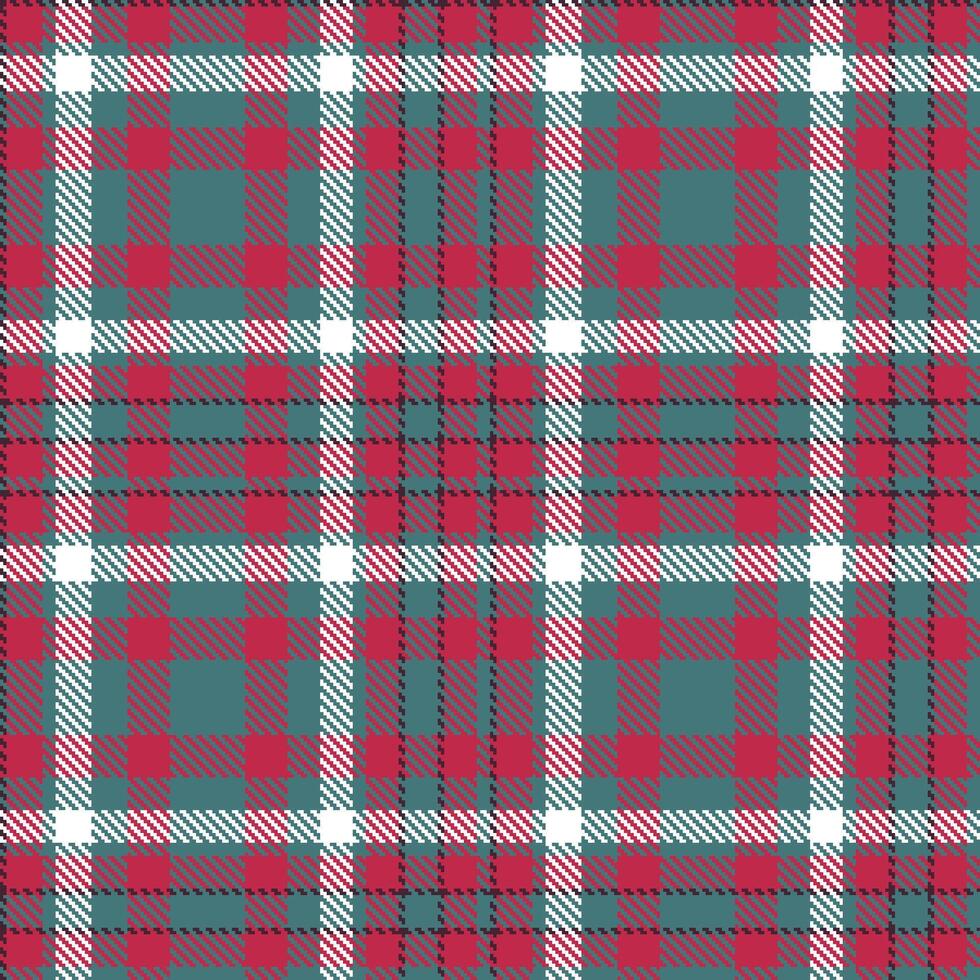 Modern Seamless Tartan in Dark Deep Aqua tones Textile Design vector