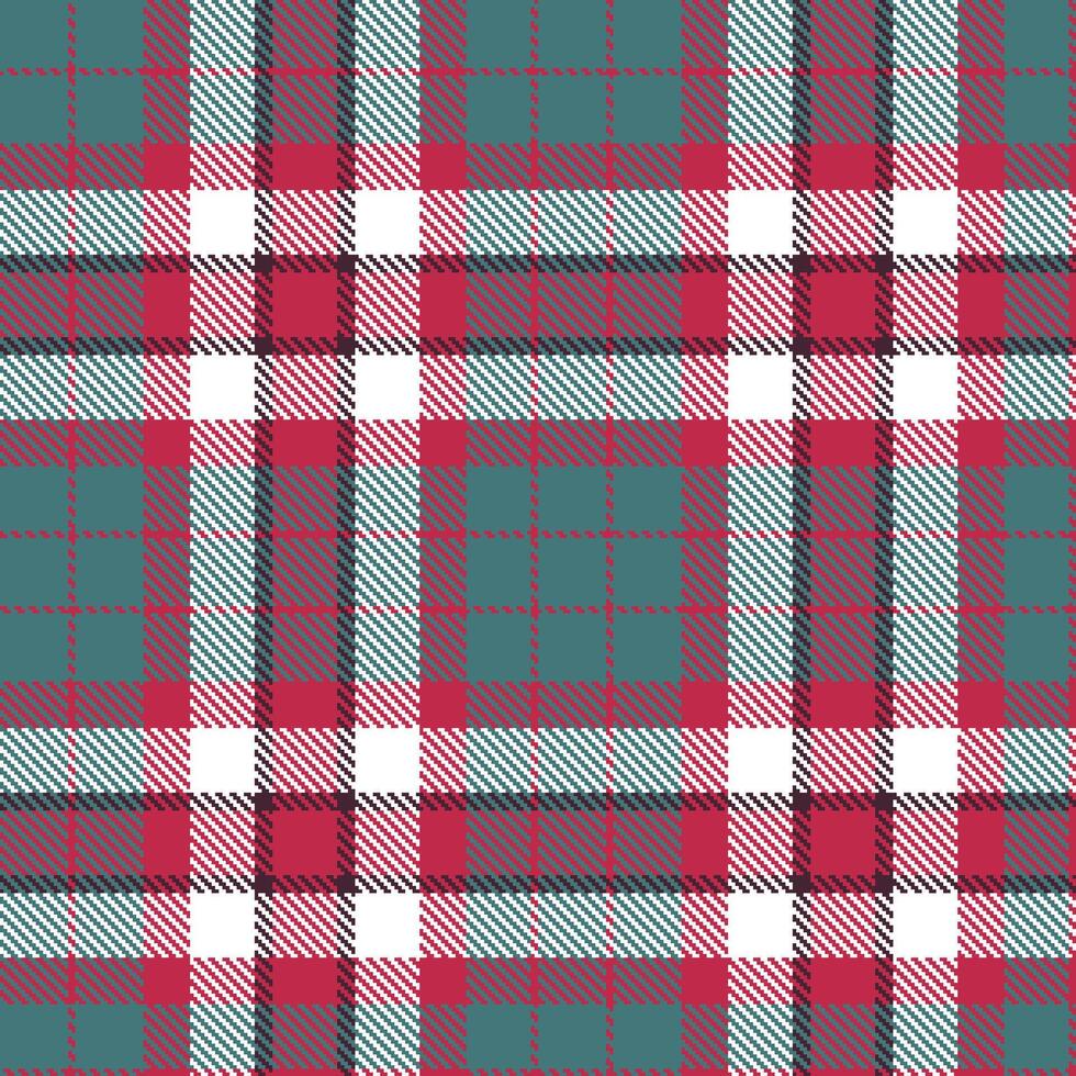 Smoky Rouge Seamless Tartan with Muted Deep Aqua accents Textile Design vector