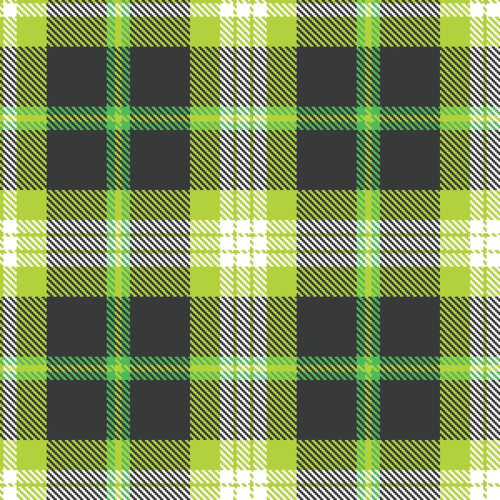 Deep Yellowish Green and Dusty White Seamless Tartan Textile Design vector