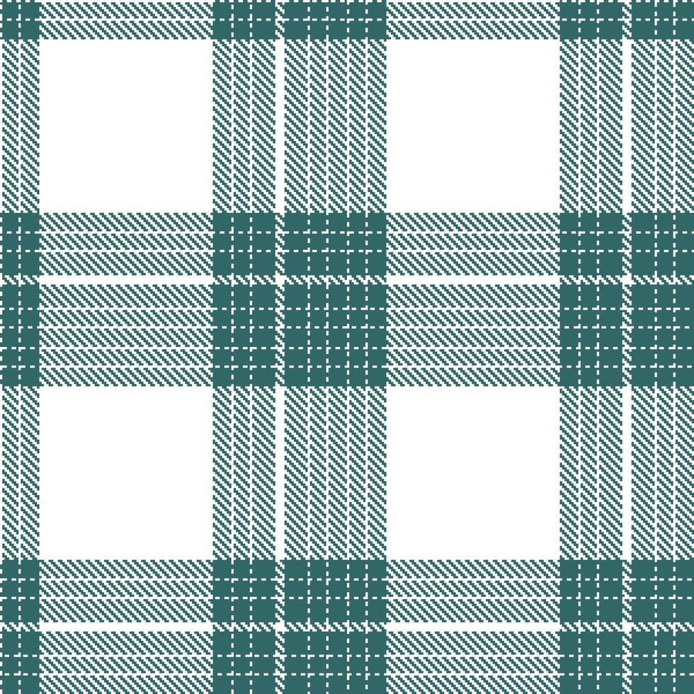 Metallic White and Soft Dark Aqua Seamless Tartan Textile Design vector