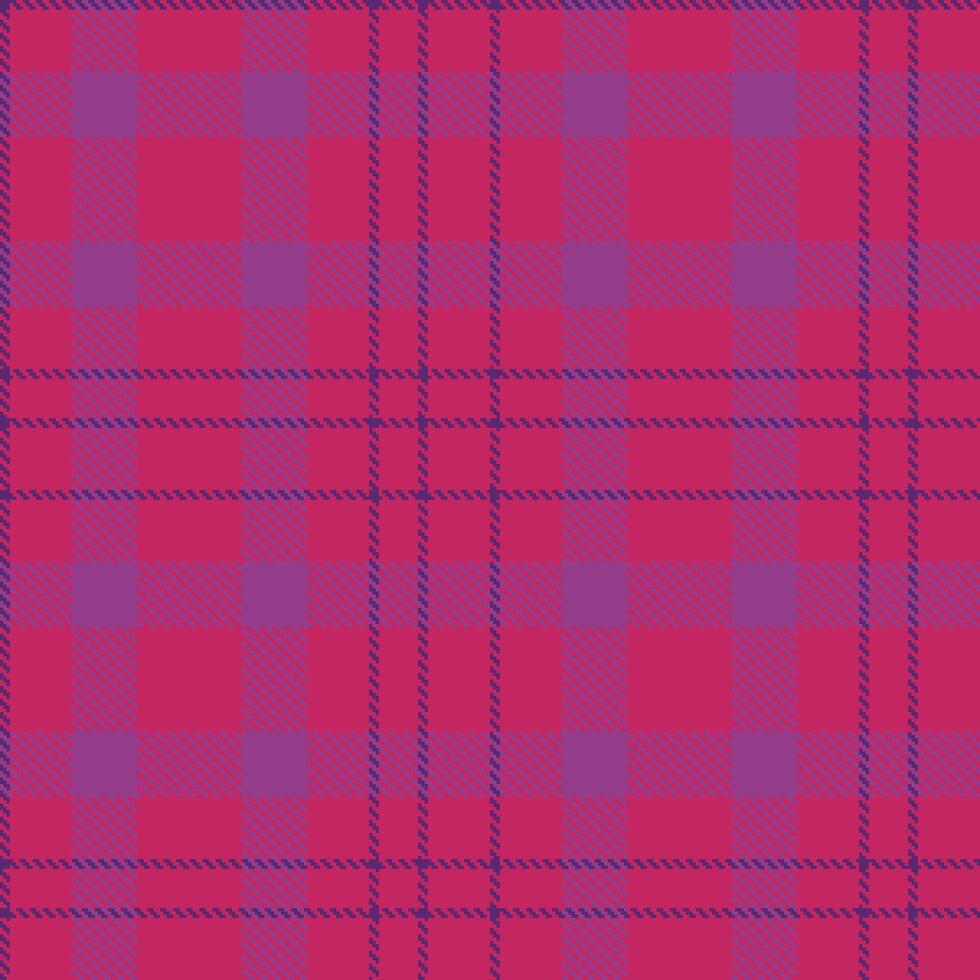 Modern Soft Deep Pink Seamless Tartan Textile Design vector