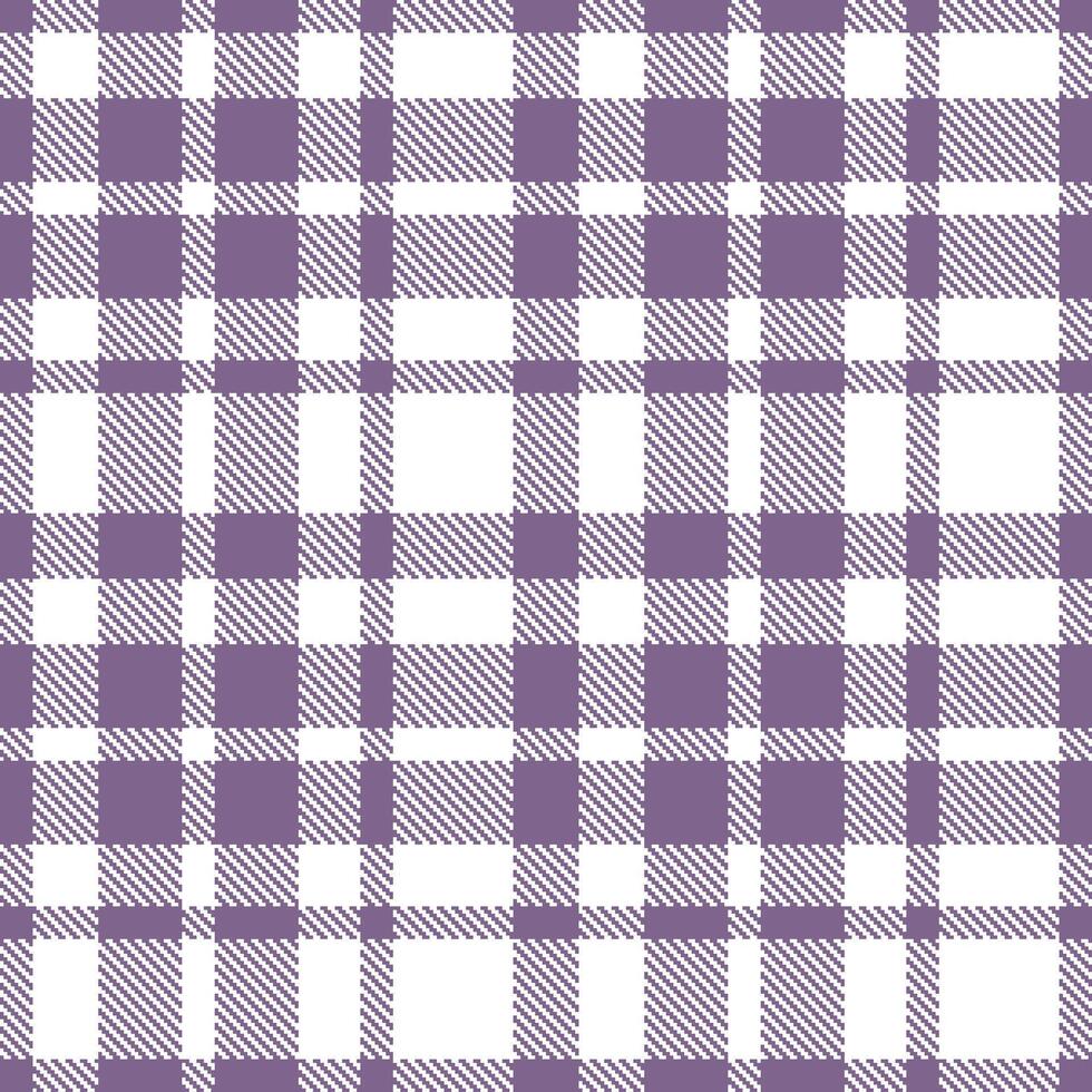 Neon Dusty Purple and Pale White Seamless Tartan Textile Design vector