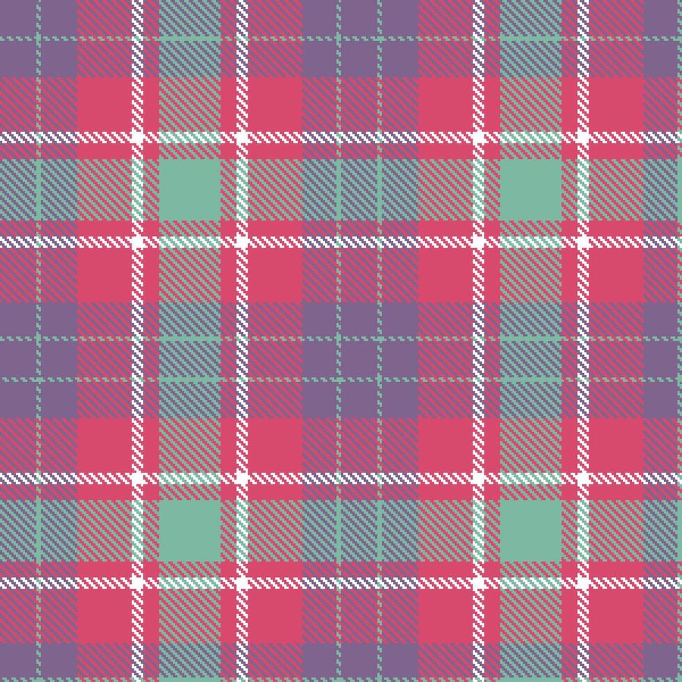 Modern Seamless Tartan in Cool Dark Pink tones Textile Design vector