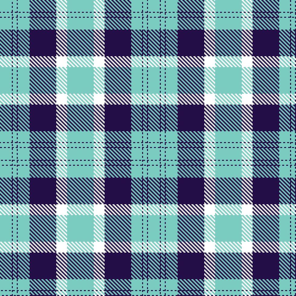 Deep Aqua and Warm Dark Indigo Seamless Tartan Textile Design vector
