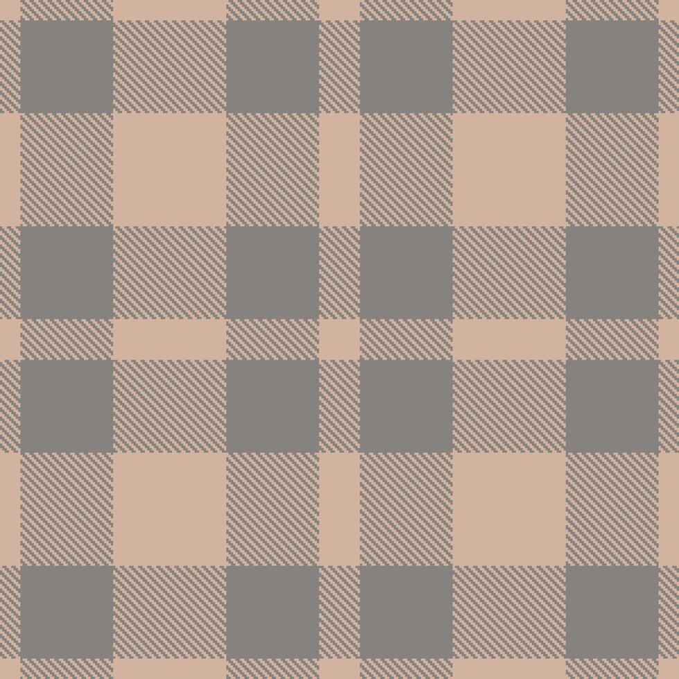 Deep Mushroom Seamless Tartan with Soft Medium Grey accents Textile Design vector