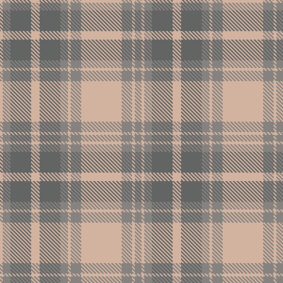 Rich Mushroom Seamless Tartan with Dusty Medium Grey accents Textile Design vector