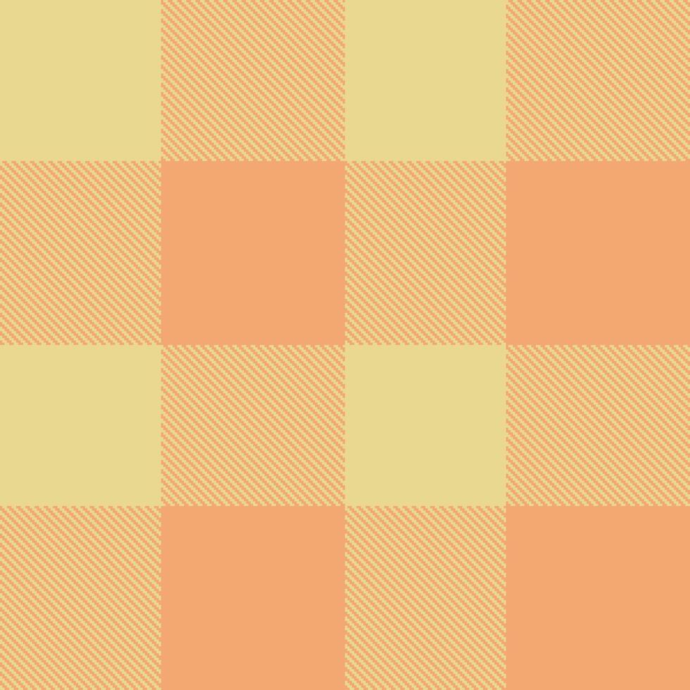 Rich Light Tan and Vivid Peach Seamless Tartan Textile Design vector