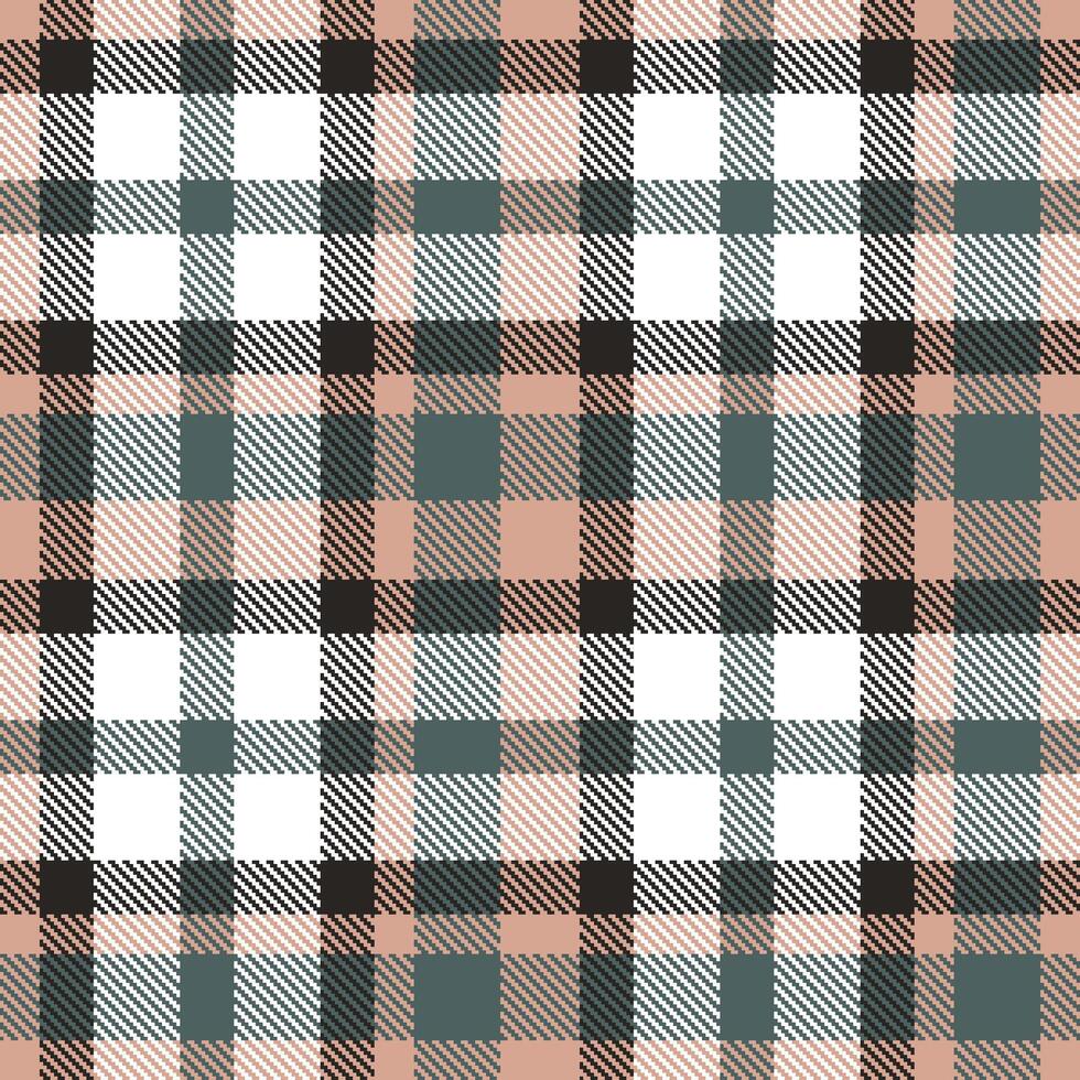 Modern Seamless Tartan in Deep Pinkish Tan tones Textile Design vector