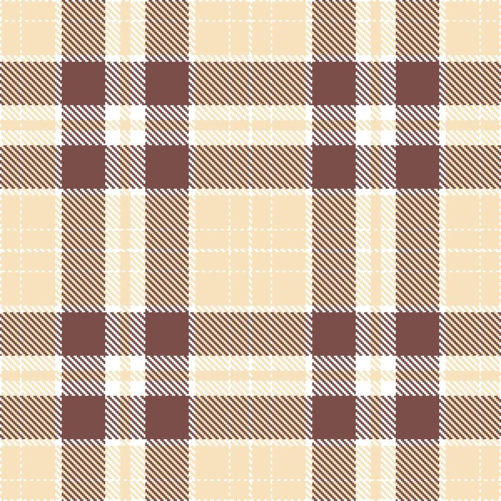 Cool White Seamless Tartan with Neon Light Peach accents Textile Design vector