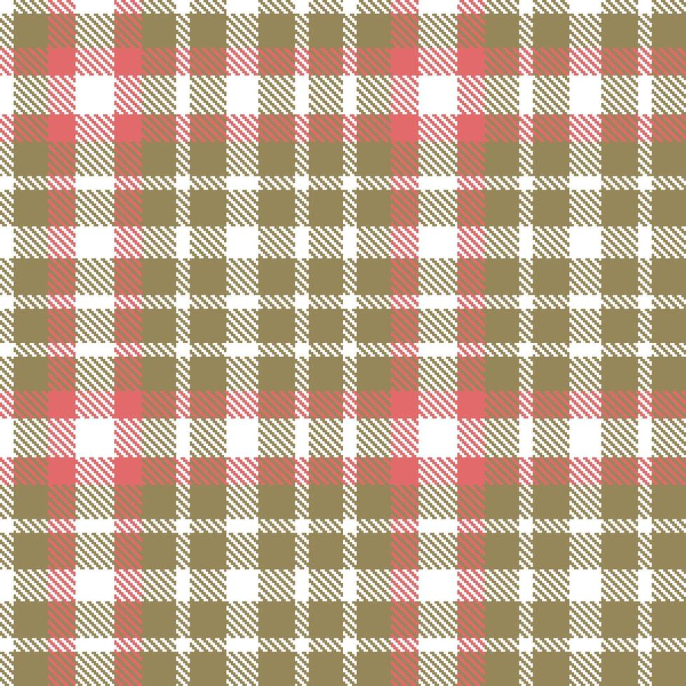 Neon White and Soft Dark Beige Seamless Tartan Textile Design vector