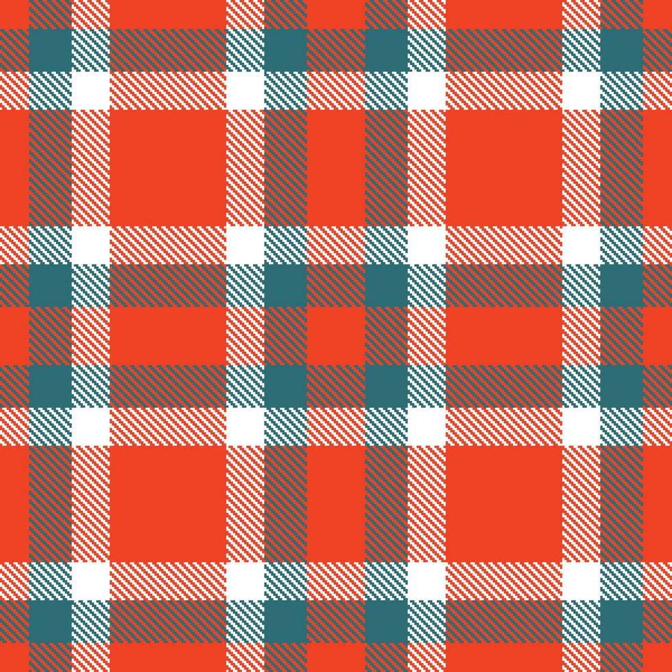 Modern Seamless Tartan in Smoky Orangish Red tones Textile Design vector