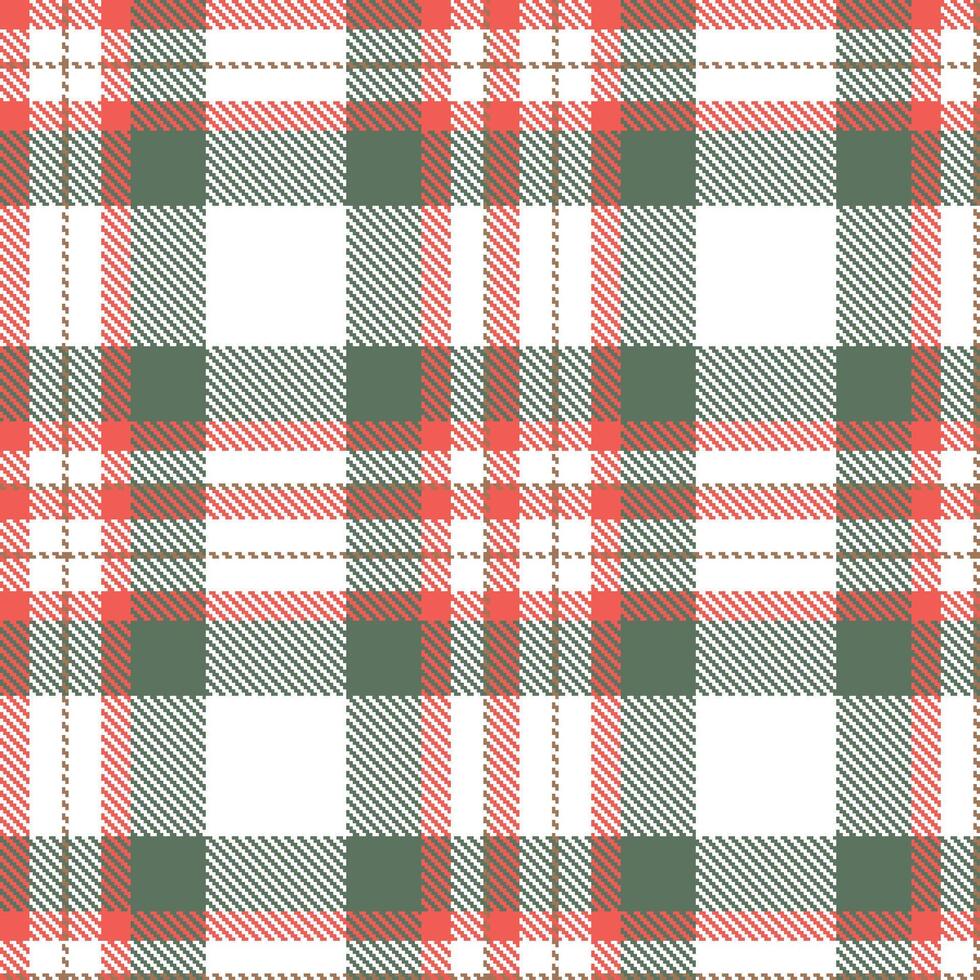 Muted White and Bright Grapefruit Seamless Tartan Textile Design vector