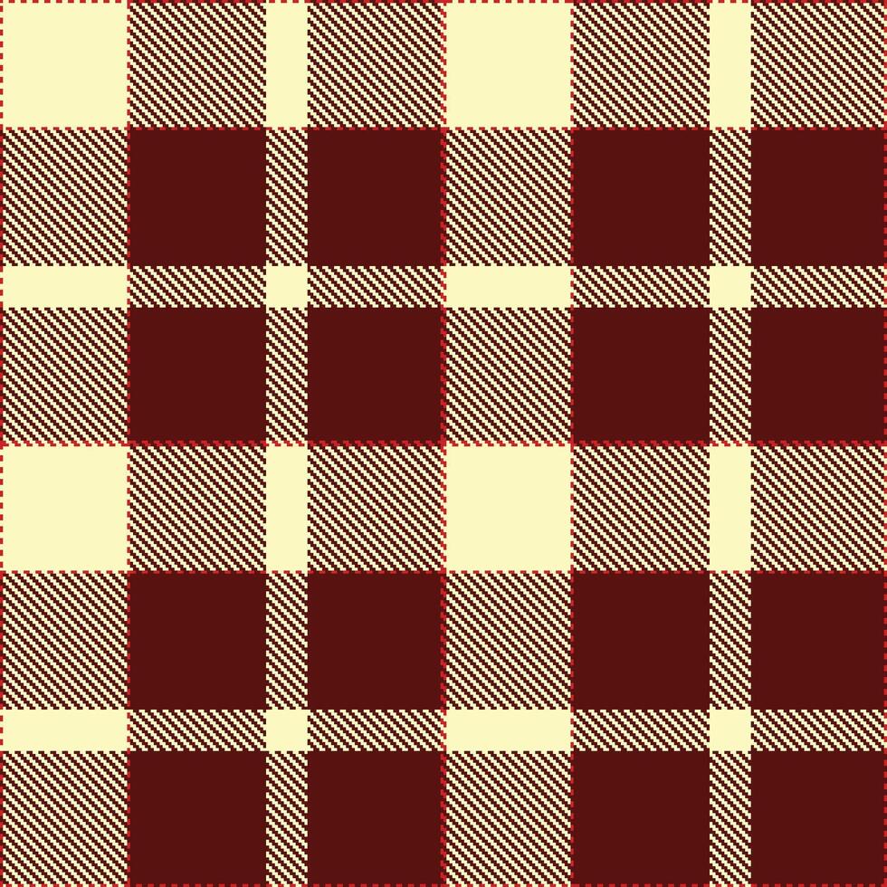Bright Scarlet and Muted Cream Seamless Tartan Textile Design vector