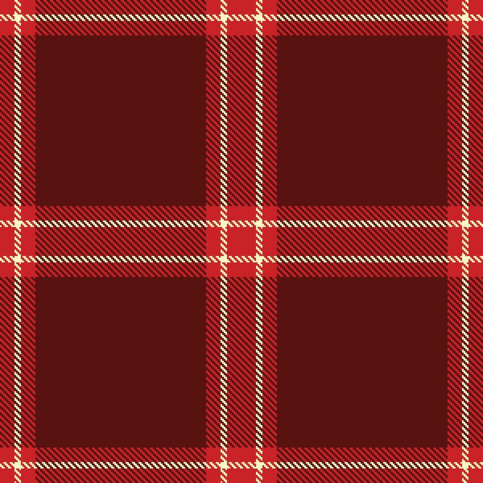 Modern Metallic Scarlet Seamless Tartan Textile Design vector