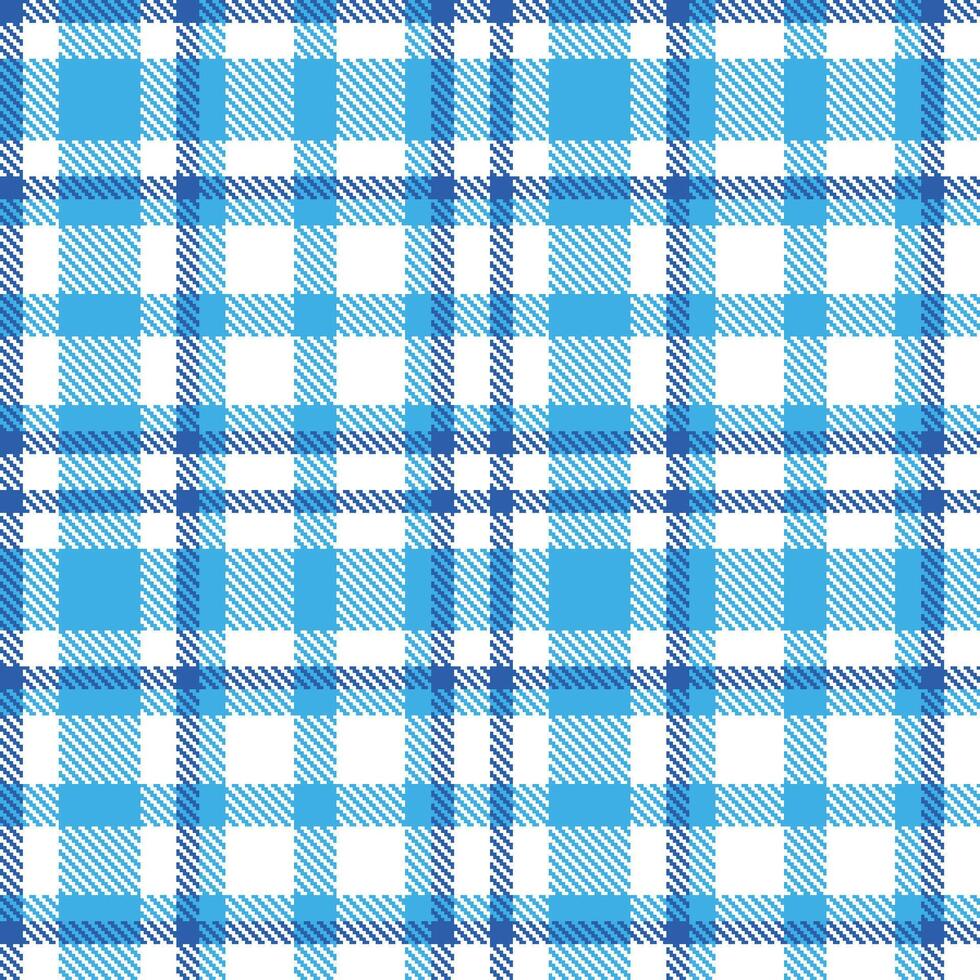 Pastel White and Pale Sky Blue Seamless Tartan Textile Design vector