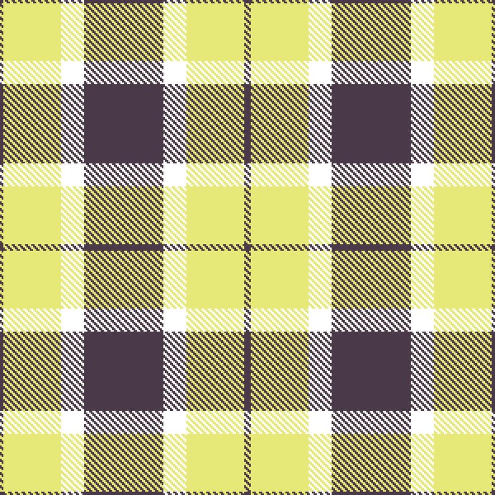 Dusty Dark Grey and Rich Yellowish Tan Seamless Tartan Textile Design vector