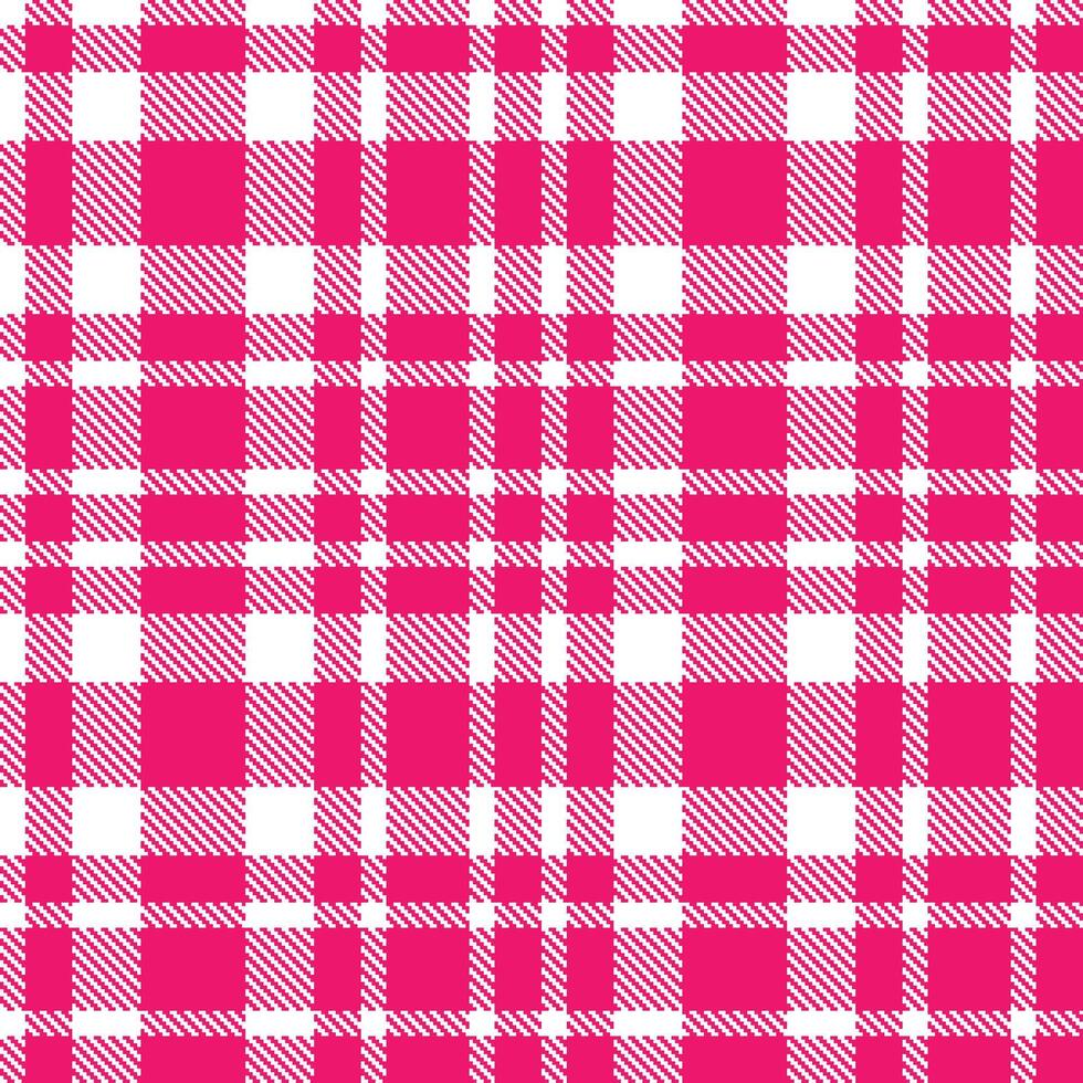 Deep White Seamless Tartan with Soft Cerise accents Textile Design vector