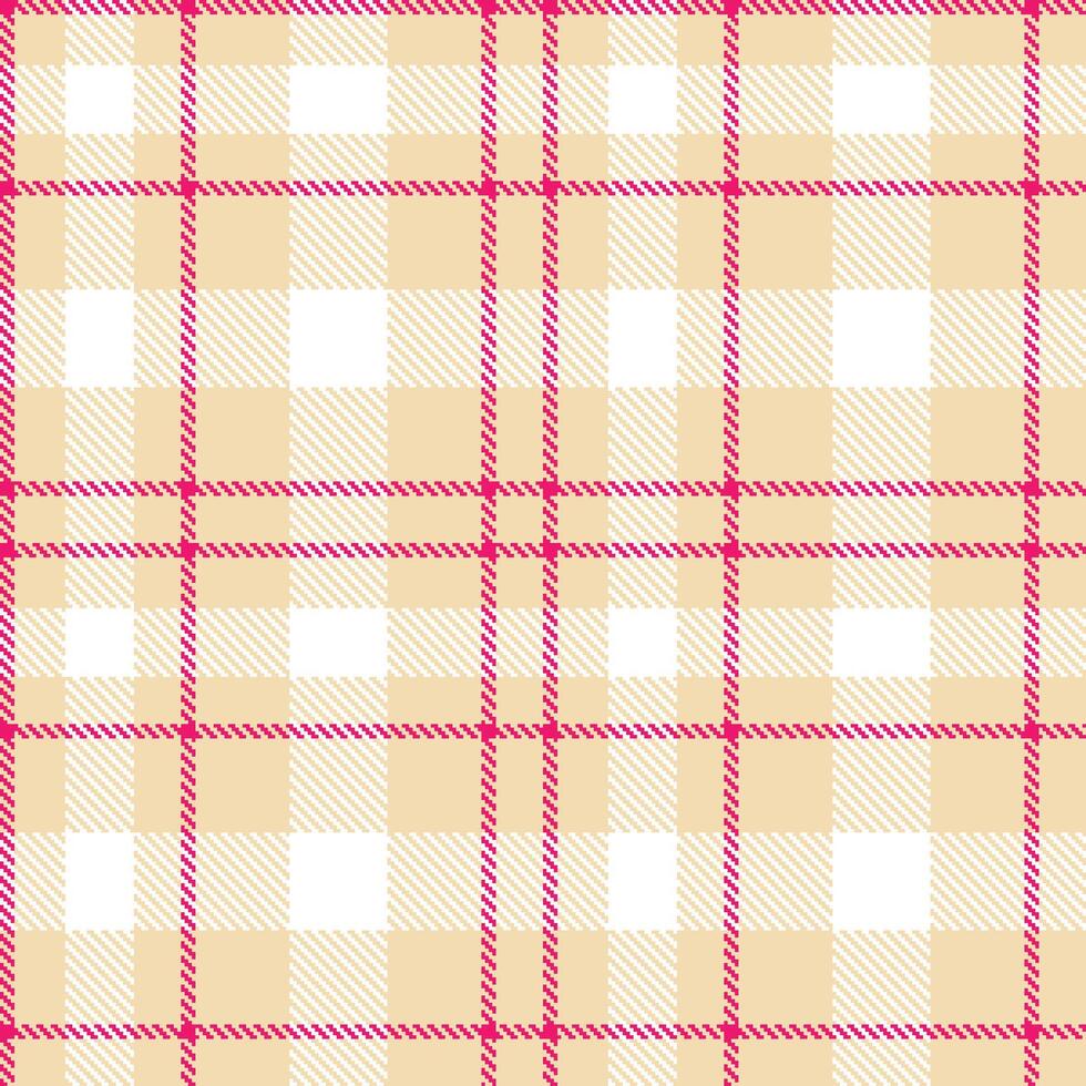 Modern Seamless Tartan in Deep Light Peach tones Textile Design vector