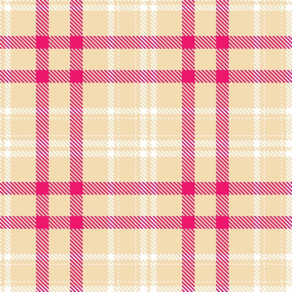 Metallic Light Peach Seamless Tartan with Pale White accents Textile Design vector