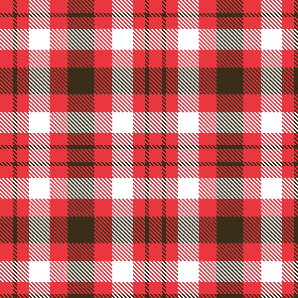 Cool Light Red and Metallic Dark Brown Seamless Tartan Textile Design vector