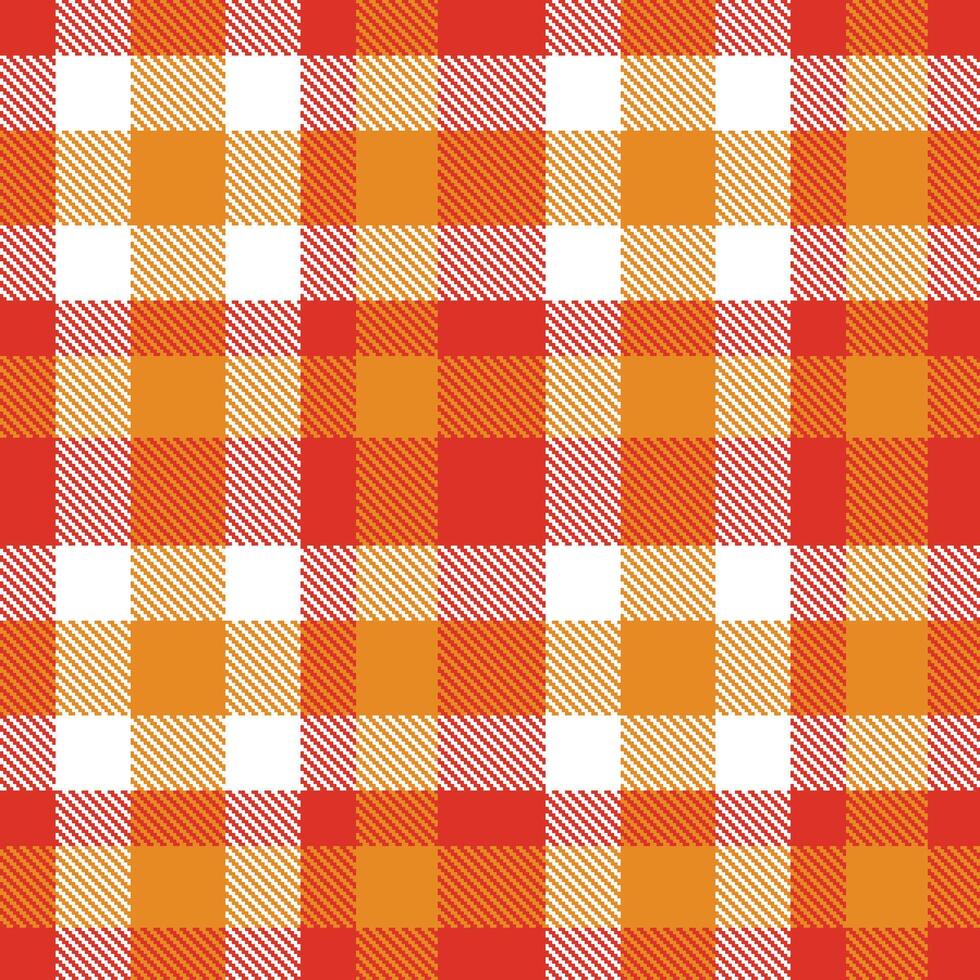 Deep Tomato Seamless Tartan with Neon White accents Textile Design vector