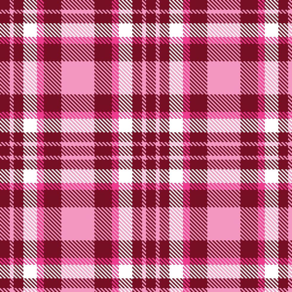 Modern Seamless Tartan in Dusty Wine Red tones Textile Design vector