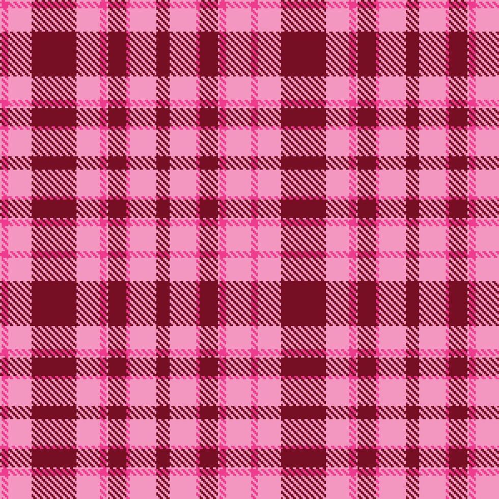 Muted Pink and Dark Strong Pink Seamless Tartan Textile Design vector