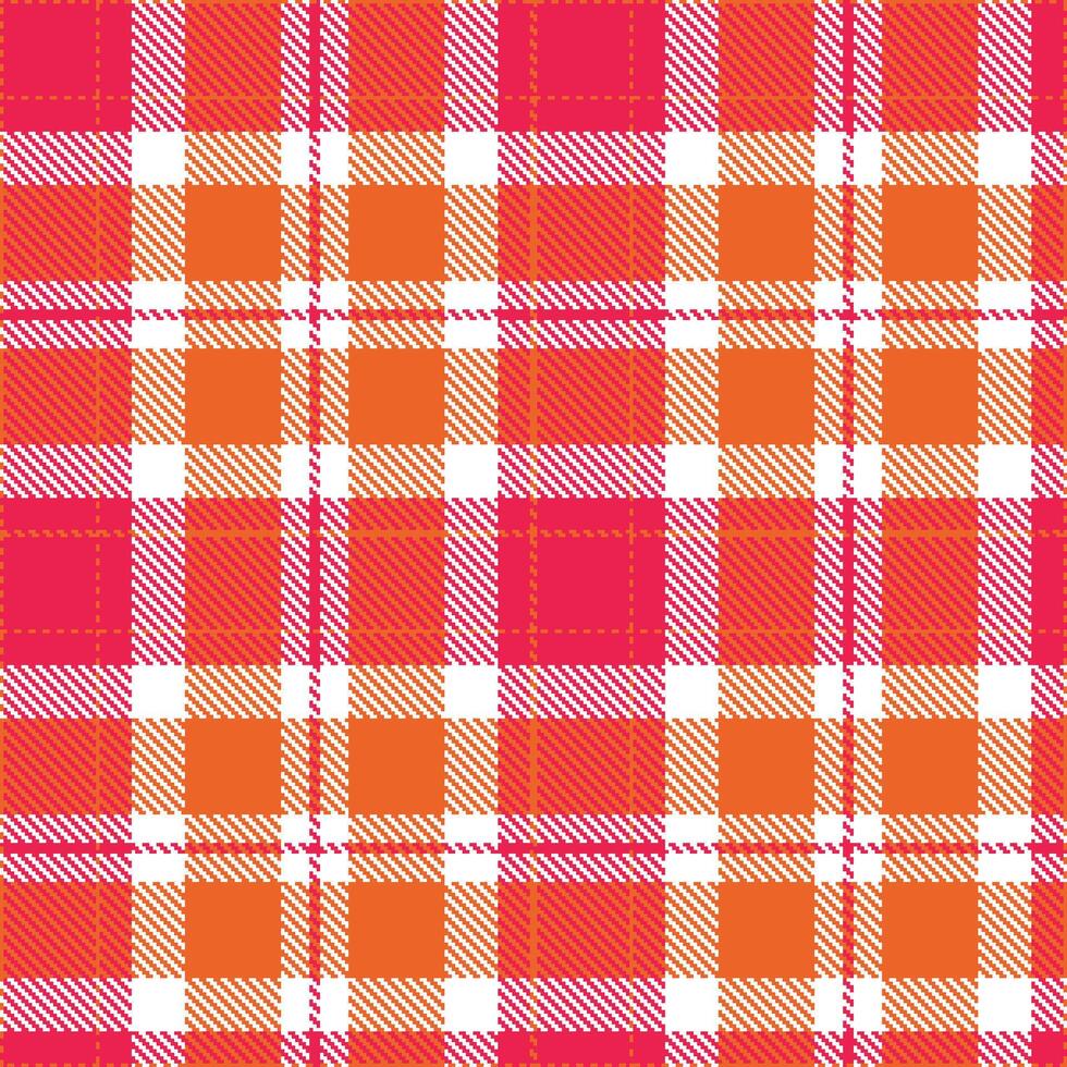 Muted Deep Orange and Dark Red Pink Seamless Tartan Textile Design vector