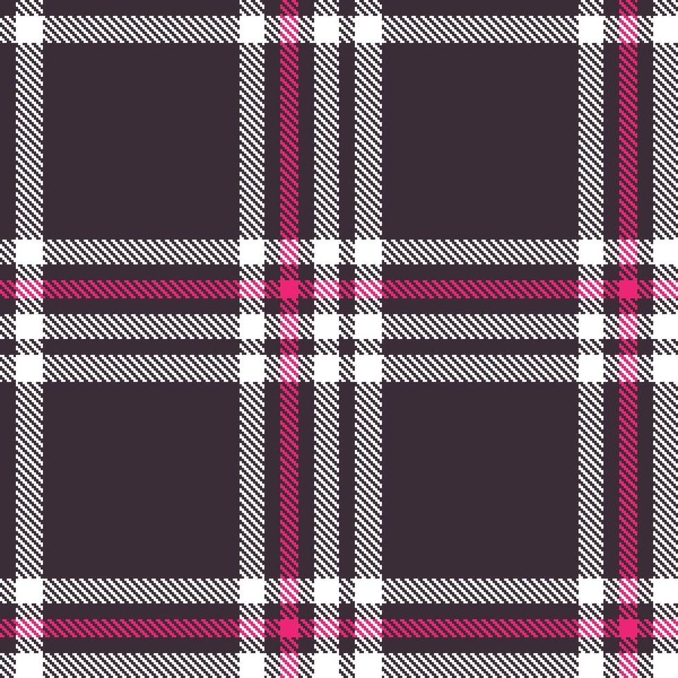 Dusty Dark Grey and Warm White Seamless Tartan Textile Design vector