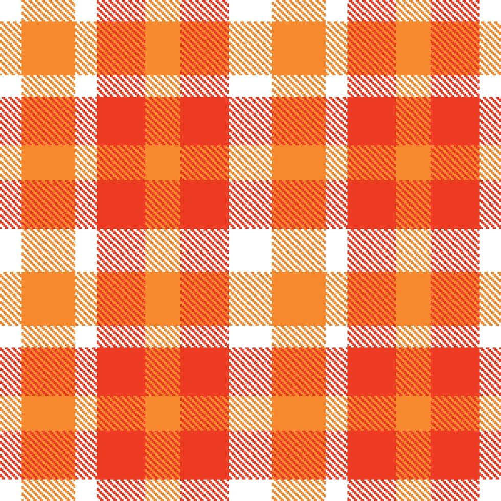 Deep White and Cool Pumpkin Orange Seamless Tartan Textile Design vector