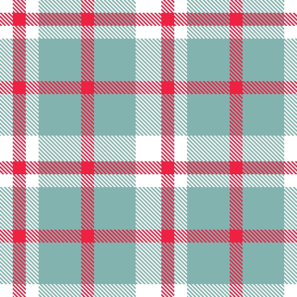 Pale White and Cool Pinky Red Seamless Tartan Textile Design vector