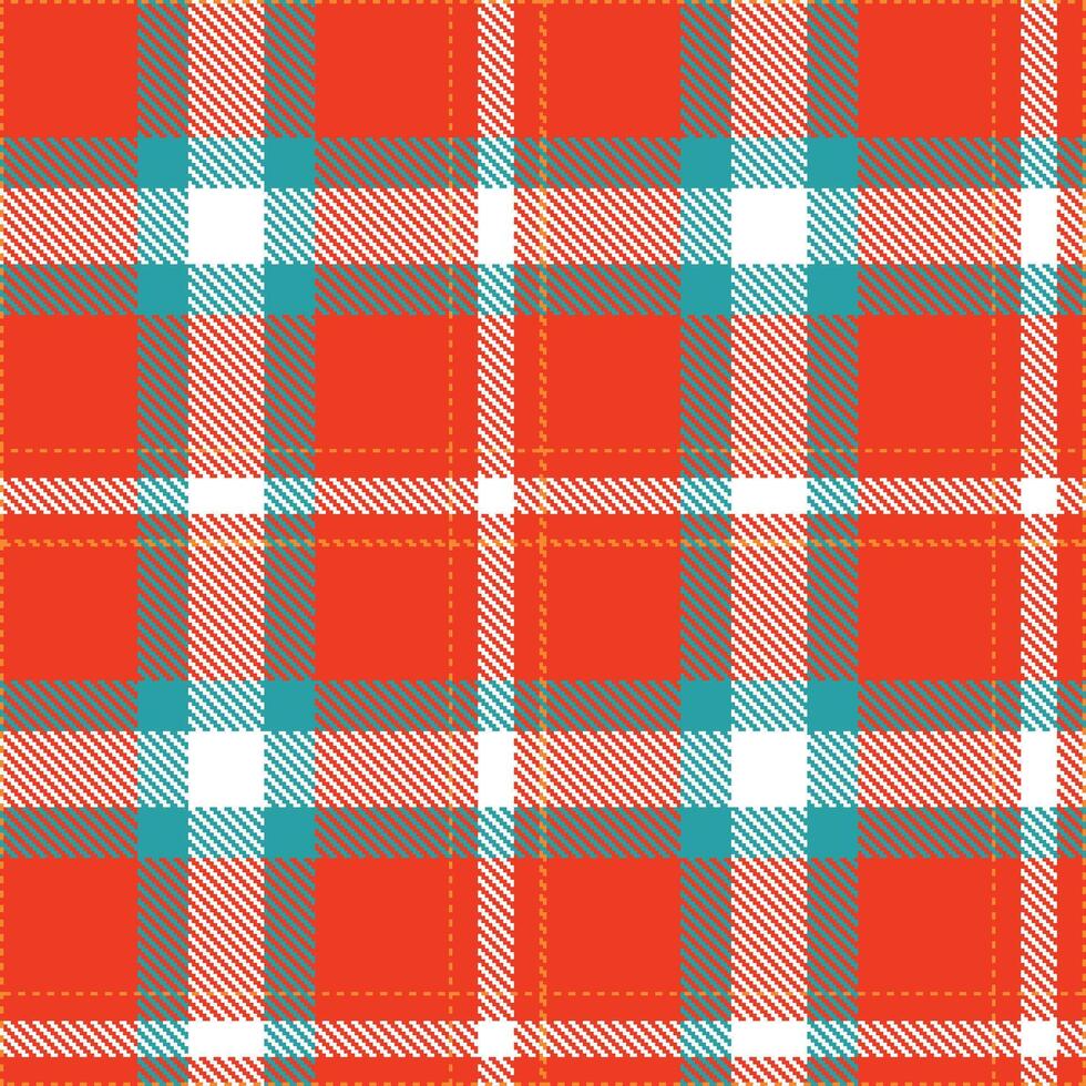 Modern Rich Orangish Red Seamless Tartan Textile Design vector