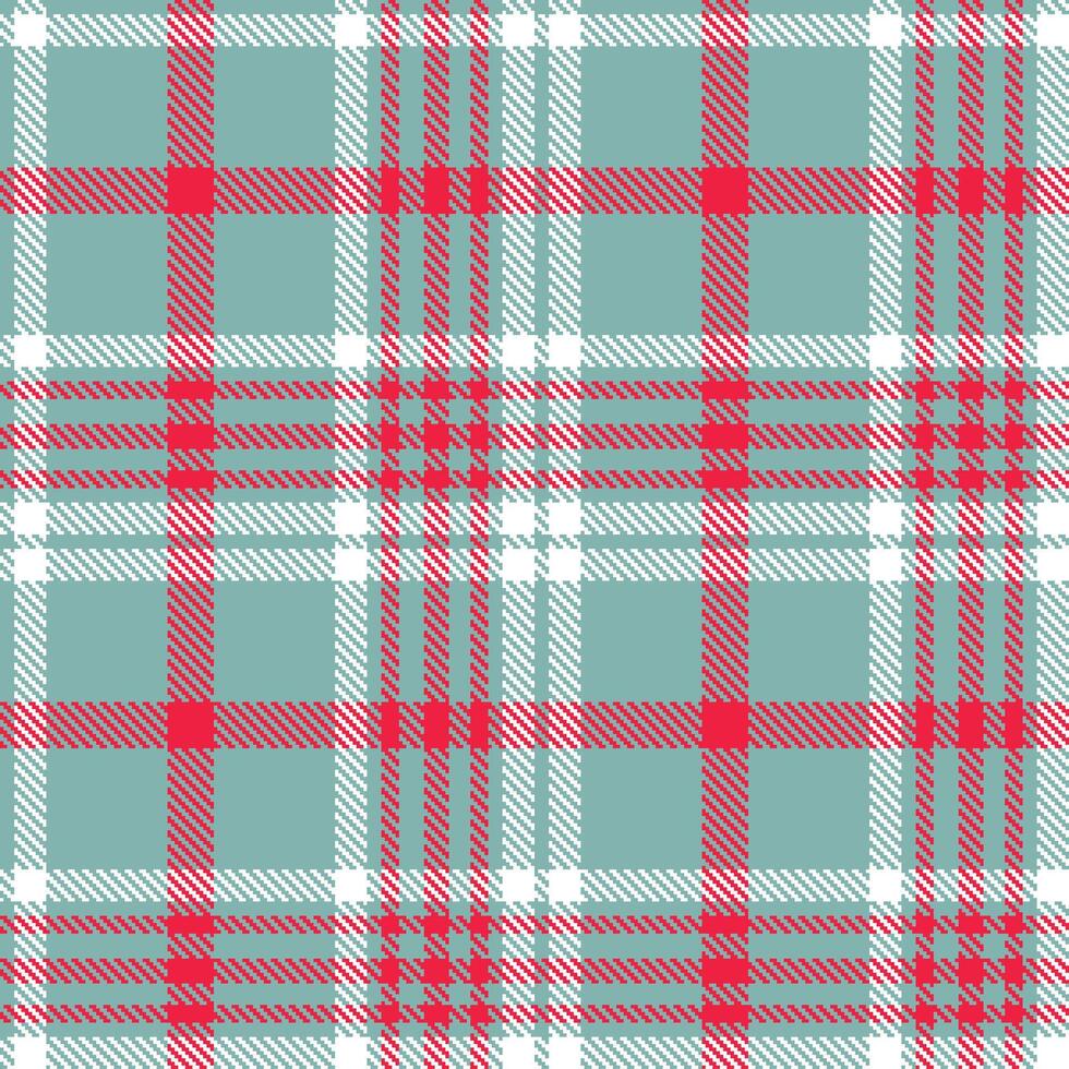 Iridescent Greyish Teal and Dusty Pinky Red Seamless Tartan Textile Design vector