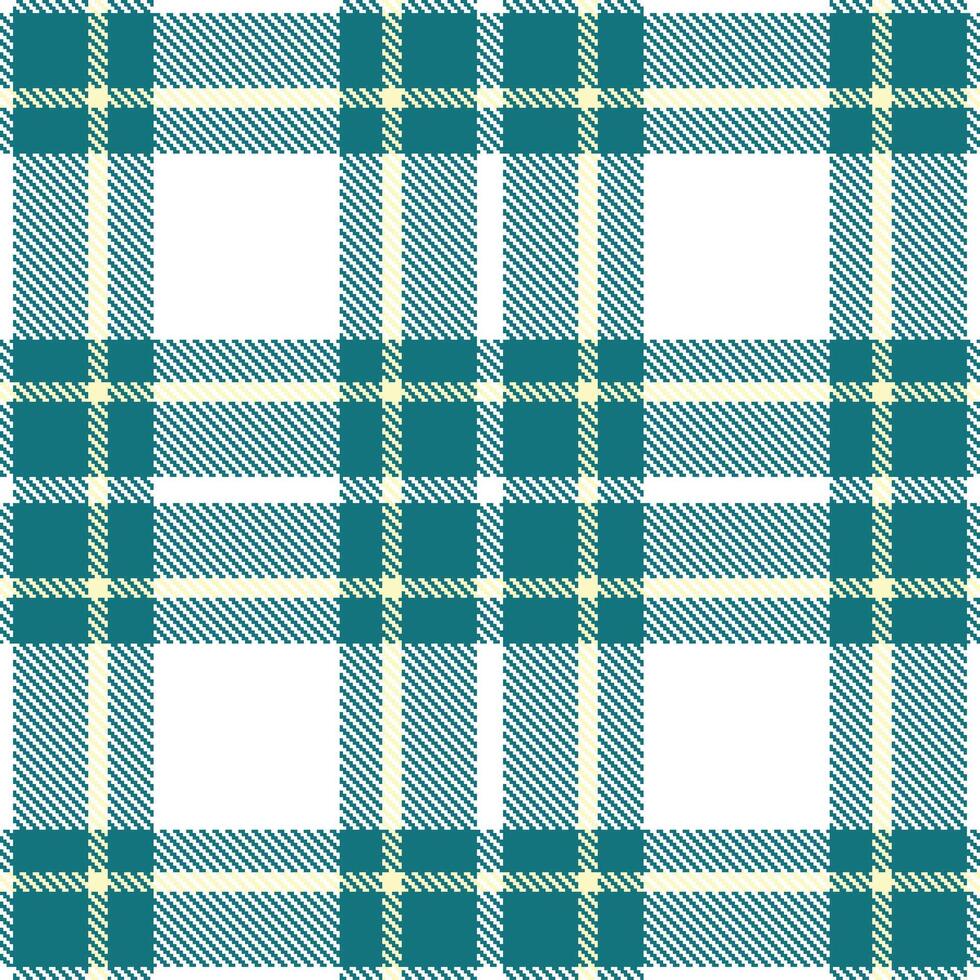 Modern Light Deep Aqua Seamless Tartan Textile Design vector